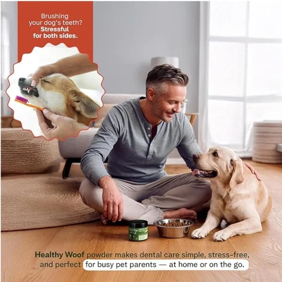 Healthy Woof Dog Dental Cleaning Powder w Bone Broth - BRAND NEW ! 30 Servings - Picture 4 of 5